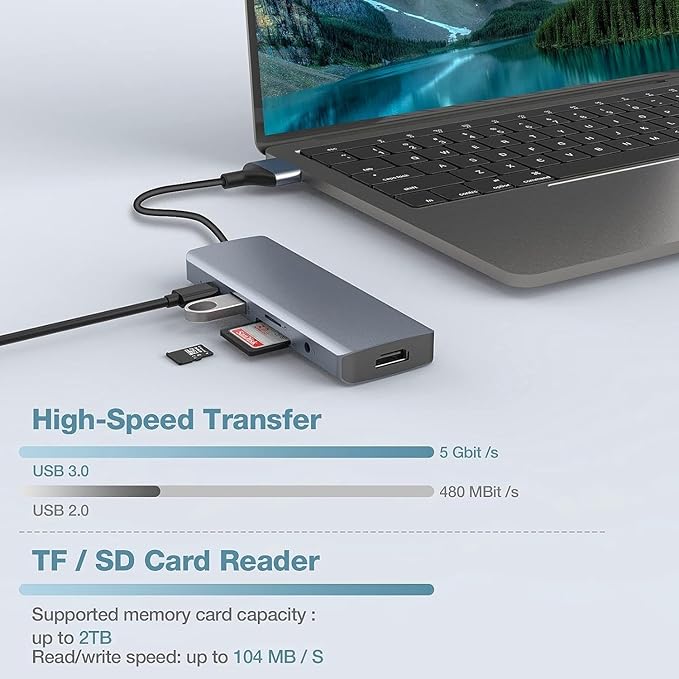9 in 2 MacBook Air Adapter USB C Hub Triple Display for MacBook Pro Air Mac MacBook Pro Docking Station 4K HDMI Dock with 100W PDUSB 3.0SD/TF Card Reader3.5mm Audio