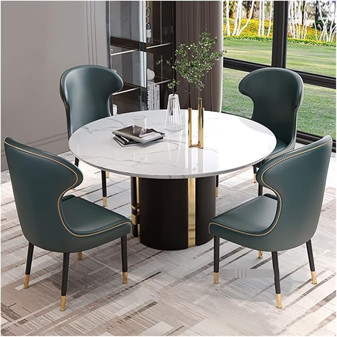 Adjustable Office Computer Chair with Armrest Dining Chairs Kitchen Backrest Room Furniture Soft Cushion Chair(Green)