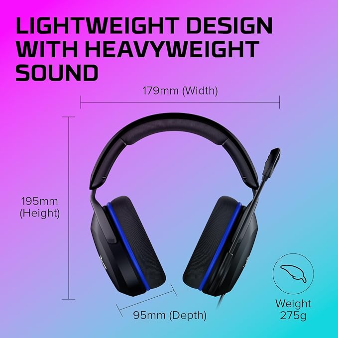 HyperX Cloud Stinger 2 Core - Gaming Headset for Playstation Lightweight Over-Ear Headset with mic Swivel-to-Mute Function 40mm Drivers - Black