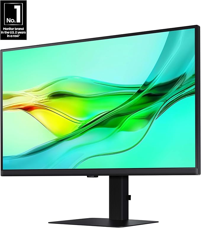 SAMSUNG 27 ViewFinity S6 (S60UD) Series QHD High Resolution Computer Monitor 100Hz HDR10 USB-C Built-In LAN Port Daisy Chain Support Easy Setup Height Adjustable Stand LS27D606UANXGO 2024