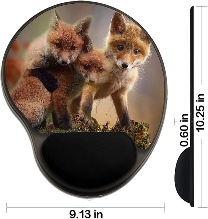 MSD Mousepad Wrist Rest Protected Mouse Pads/Mat with Wrist Support Design for Fox Wildlife Nature Red Wild Mammal Fur Predator Animal Hunt Hunter Cute Be