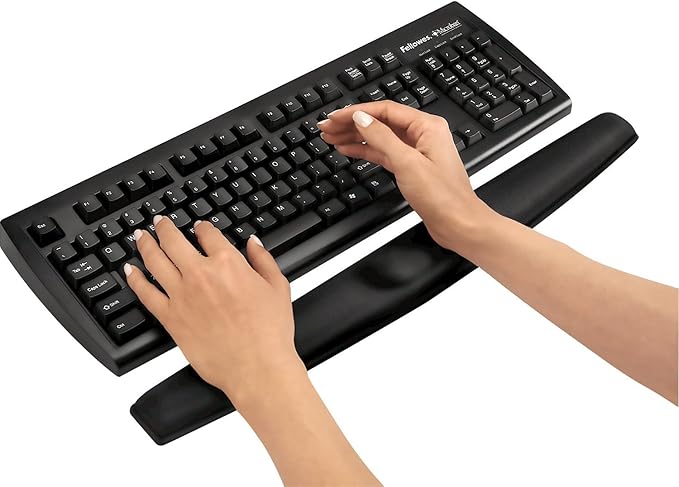 Fellowes FEL9178201 - Memory Foam Wrist Rest- Black