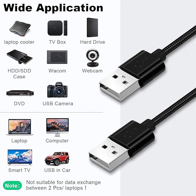 AICHESON AA3 Gaming Laptop 8 Cooling Fans and 2 USB A to A Cables Set