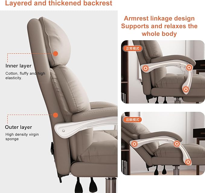 YCKEGEW Boss Chair Home Office Computer Chair Study Recliner ChairVideo Game Chair High Back Reclining Desk Chair with Wheels Executive Chair Hight Adjustable (Color : Black Size : Without)