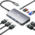 9 in 1 Docking Station Dual Monitor USB C to Dual HDMI Adapter 1000Mbps LAN 100W PD SD/TF 3*USB-A Data Port HDMI Extended Display Laptop USB C Hub for HP/Dell/XPS/Lenovo/Laptop