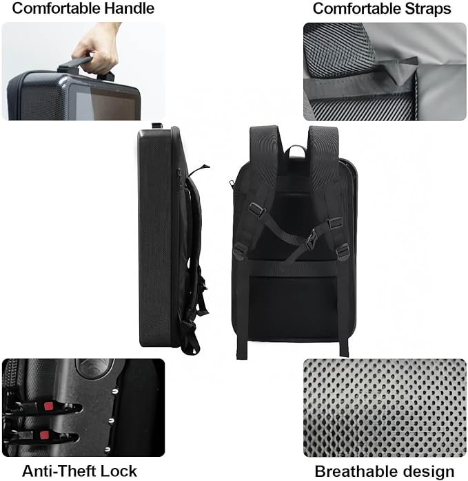21.5 Inch Touchscreen Advertising Backpack 1000nits High Brightness LCD Screen Backpack IP65 Waterproof Digital Signage Backpack with USB/App/CMS Input for Auto Playback Split Screen Android 11OS