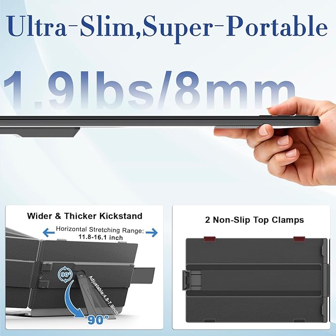 Teamgee 14 Inch Laptop Screen Extender 1080P FHD Laptop Monitor Extender Portable Monitor for Laptops 13-17.3 with USB-C/HDMI Port Plug &amp Play for Windows/Mac/Android/Switch/PS5