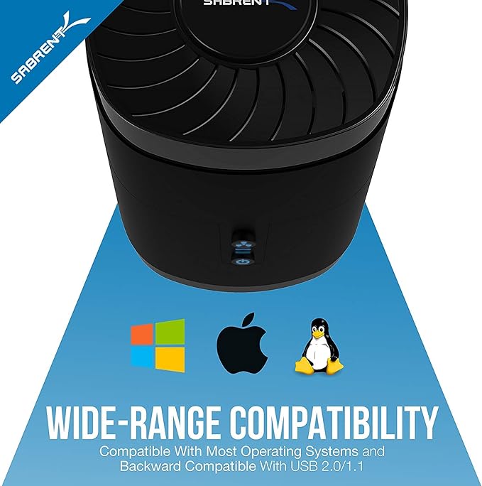 SABRENT USB 3.0 4-Bay 2.5” SATA SSD and HDD Docking Station with Cooling Fan Tool-Free Supports Up to 4X 16TB 5Gbps Transfer for SATA 2.5” SSD/HDD (Up to 12.5mm) USB 3.0 Compatible - (DS-4SSD)
