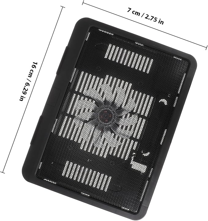 Laptop Cooling Pad and Stand with Quiet Fans Adjustable Black Laptop Cooler Base for Gaming and Office Use Non-Slip Computer Support