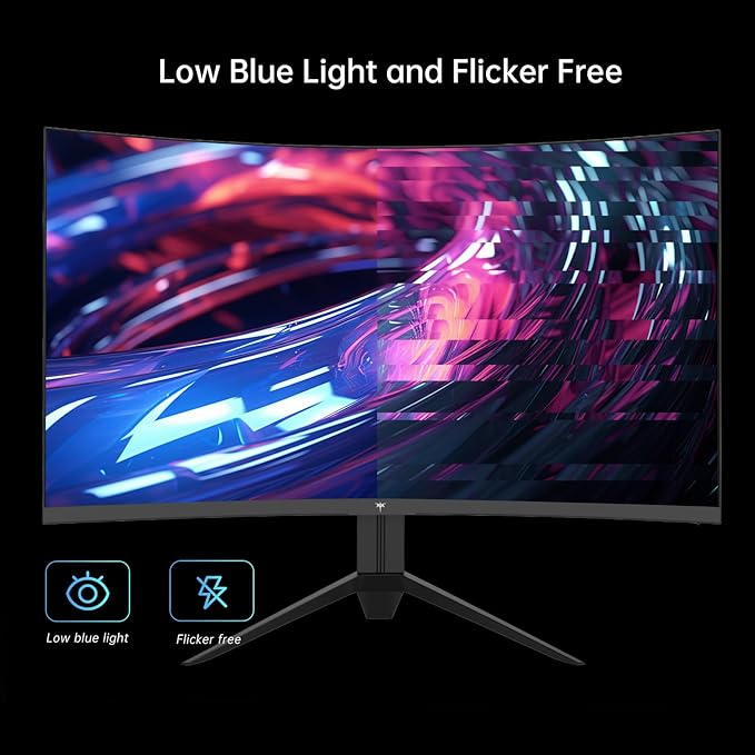 KTC 32 Inch FHD 1080p Curved Gaming Monitor - VA 1500R Curved Monitor 165Hz 1ms MPRT FreeSync &amp G-Sync 122% sRGB DP/HDMI VESA HDR10 for Gaming Home Office Business PC Monitor