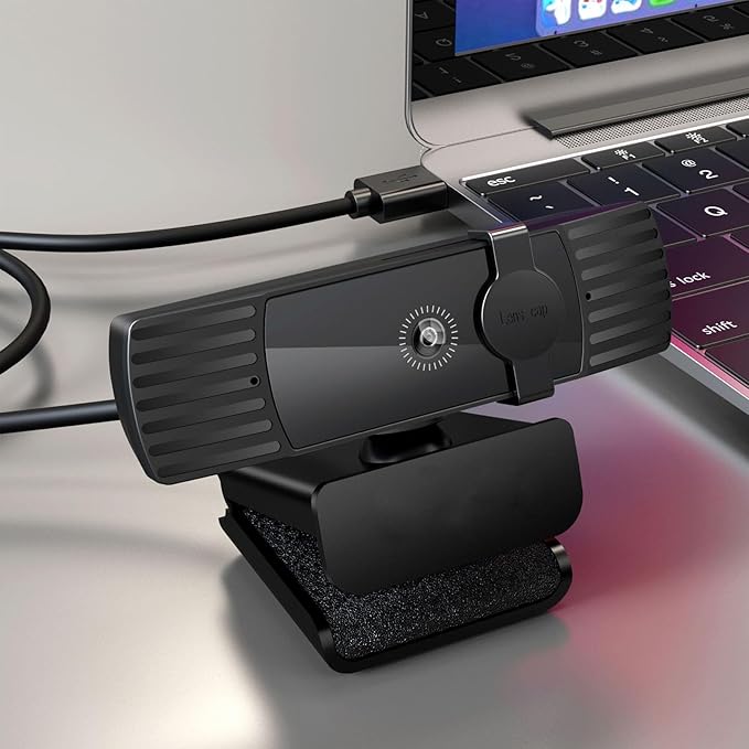 Full HD 1080P USB Webcam Computer Web Camera with 120° Wide Angle Lens Noise Reduction Mic Plug and Play for Streaming Video Calling Desktop Camera
