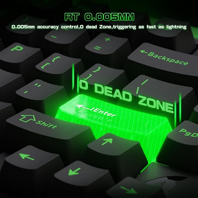 ATTACK SHARK R85 HE Wired 75% Rapid Trigger Mechanical RGB Gaming Keyboard with Custom Lightbox8KHz Polling Rate0.005mm RT Accuracy0.08MS LatencyHall EffectMagnetic SwitchDriver for PC-Green