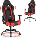 BLKMTY Gaming Chair Office Chairs High Back Computer Leather Desk Chair Racing Executive Ergonomic Adjustable Swivel Task Chairs with Headrest and Lumbar Support Red
