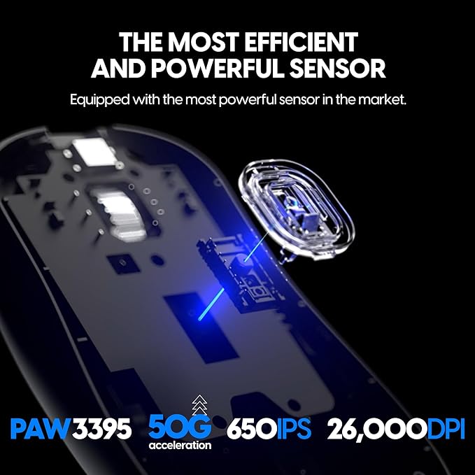 Pulsar Gaming Gears - X2H eS Wireless Gaming Mouse Symmetrical Optical Switch OLED Display Driverless PAW3395 Sensor 100H Battery 4K dongle Included (Medium Black) (Renewed)