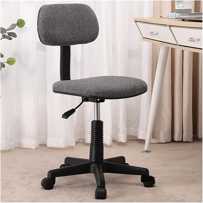 Adjustable Office Computer Chair with Armrest Home Small Computer Chair Study Office Chairs Furniture Armless Swivel Backrest Gaming(Flaming Red)