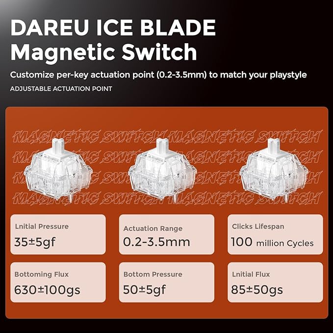 DAREU COOL68 60% Wired Gaming Keyboard Rapid Trigger Magnetic Switch Keyboard with 8000Hz Polling Rate Adjustable Actuation 0.1ms Latency Gasket Mount Hot swappable RGB Light