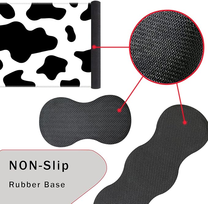 Keyboard Wrist Rest and Mouse Pad with Wrist Support Set Ergonomic CoasterMemory FoamEasy Typing Pain ReliefLarge XL Desk Mat 31.5x 11.8Cow Print