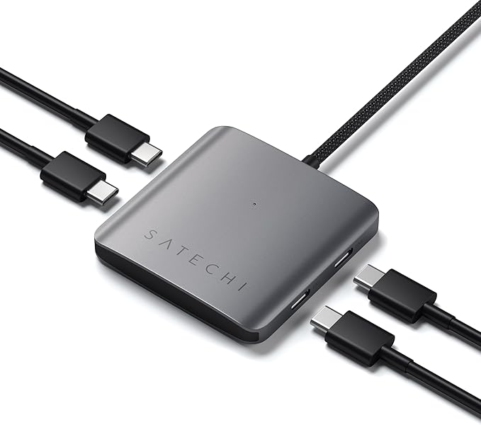 Satechi USB-C Hub: 4-in-1 with 100W Pass-Through &amp 10Gbps USB 3.2 for MacBook iPad Surface Chromebook &amp More