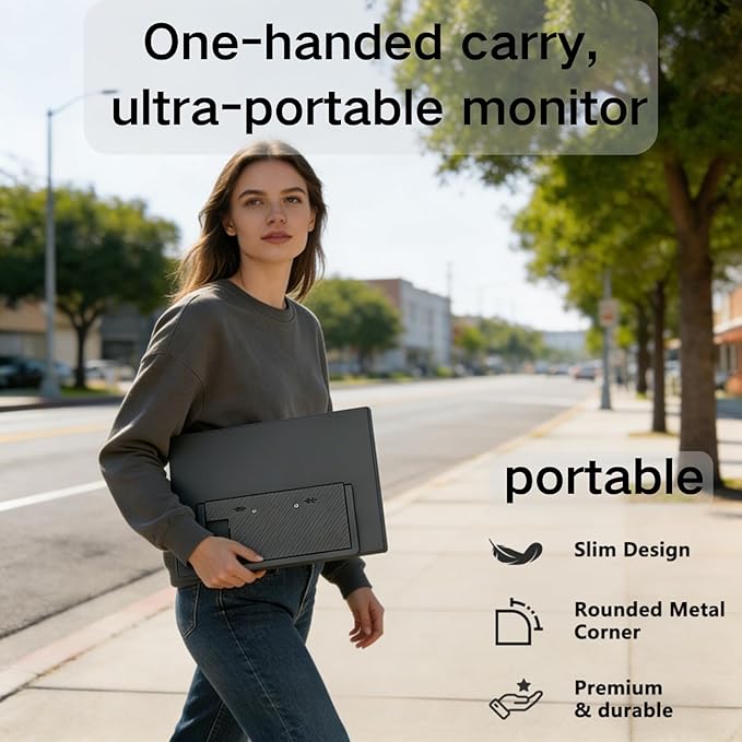 14inch Portable Monitor 1200 IPS Panel 60Hz Refresh Rate USB-C Port for Laptops Compatible with PS4/PS3/Xbox One/Switch