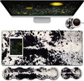 Gaming Mouse Pad and Keyboard Wrist Rest Large Extended Mouse Pad 31.5X 11.8Ergonomic Memory Foam Wrist Rest Support+Desk Mat Protectorfor Office/Home Writing Pad Black &amp White Cow Hair Mousep