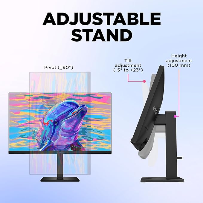 HP OMEN Series 23.8 FHD IPS Gaming Monitor 165Hz Refresh LED Display AMD FreeSync Premium HDR Anti-Glare Monitor Wall Mountable(100x100mm) 1 x DisplayPort 2 x HDMI Tilt|Height|Pivot Stand