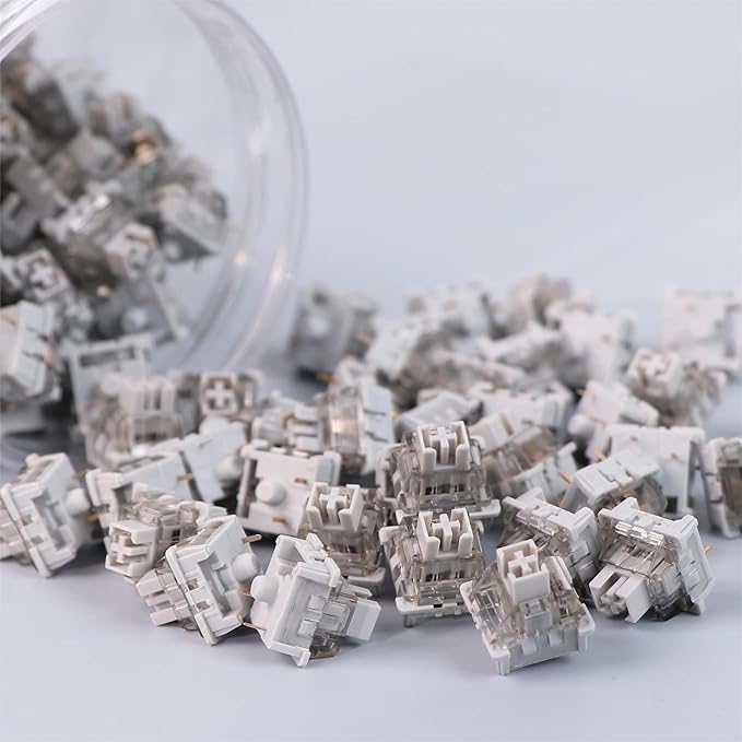 EPOMAKER x LEOBOG Keyboard Switches Set for Mechanical Gaming Keyboard 100 Pcs Linear/Tactile Switch Set Factory Lubed 5-Pin Switch with POM Stem Compatible with MX Keycaps (Graywood V3 Linear)