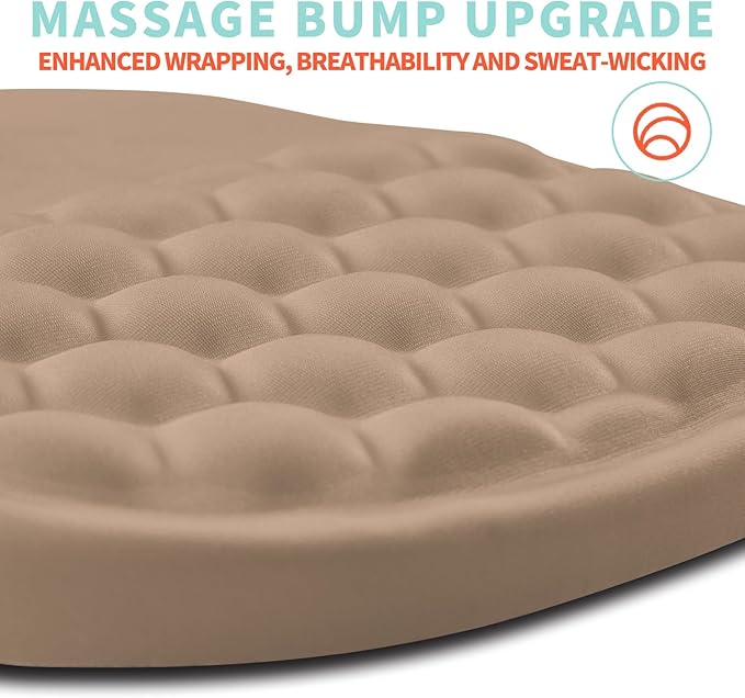 Ergonomic Mouse Pad Wrist Support with Memory Foam Massage Bulge Carpal Tunnel Pain Relief Mousepad Wrist Rest for Mouse(12x8 inch Sand Color)