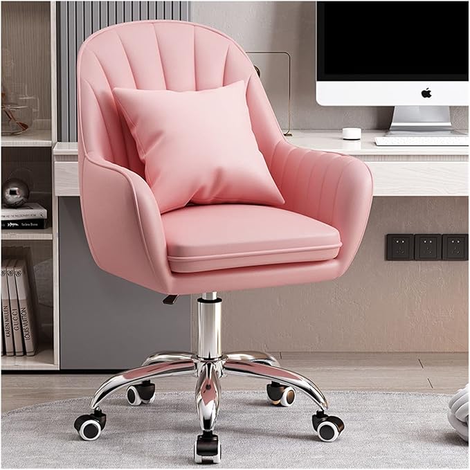 Adjustable Office Computer Chair with Armrest Chair Home Backrest Comfortable Office College Student Girl Dormitory Study Makeup(Gray)