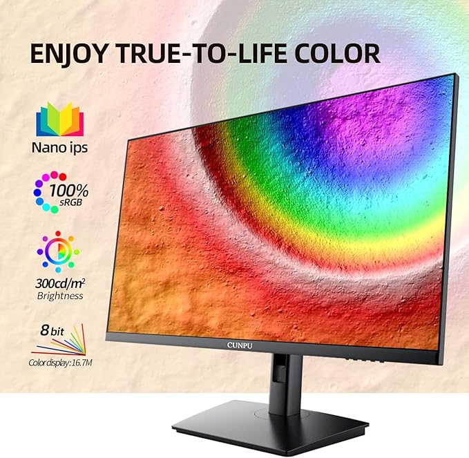 27 Inch Touchscreen Monitor 10 Point Touch FHD 1080P 60Hz Nano IPS Screen 100% SRGB VESA Wall Mountable Tilt Adjustment VGA HDMI for PC Laptop Business &amp Work Station