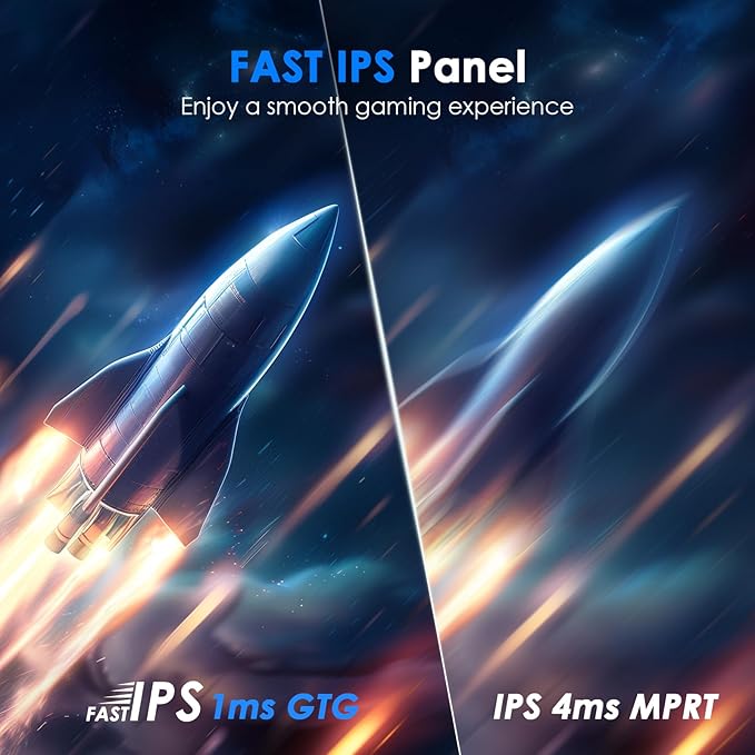 TITAN ARMY 24.5 Inch 240Hz 1440p Gaming Monitor QHD 2560 x 1440p Fast IPS Panel 1ms GTG Response Time Adaptive Sync 126% sRGB HDR 500 Low Blue Light VESA 100x100 P2510S Plus