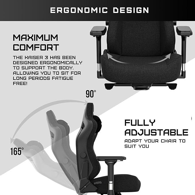 Anda Seat Kaiser 3 Large Gaming Chair for Adults - Ergonomic Maroon PVC Leather Gaming Seat with Lumbar Support Comfortable Office Chair with Neck Support - Heavy Duty Wide Computer Seat