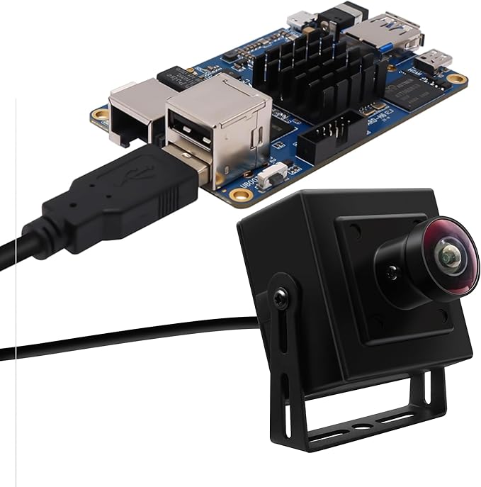 MMlove 5MP USB Camera 1944P HD Webcam 170 Degree Wide Angle Fisheye Lens Plug&ampPlay USB Webcam for Skype/Zoom/FaceTime/HangoutsPC/Laptop/Raspberry Pi