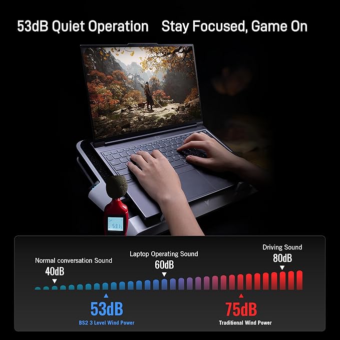 Flydigi BS2 Laptop Cooling Pad Wind-Pressure Closed-Loop Turbo-Fan for 15.6-21 Inch Adjustable Speed Dual Noise Reduction Intelligent Temperature Control 4-Angle Adjustable