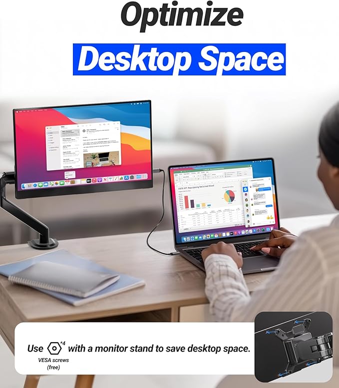 Ingnok 15.6 Portable Monitor&amp Portable Monitor Stand