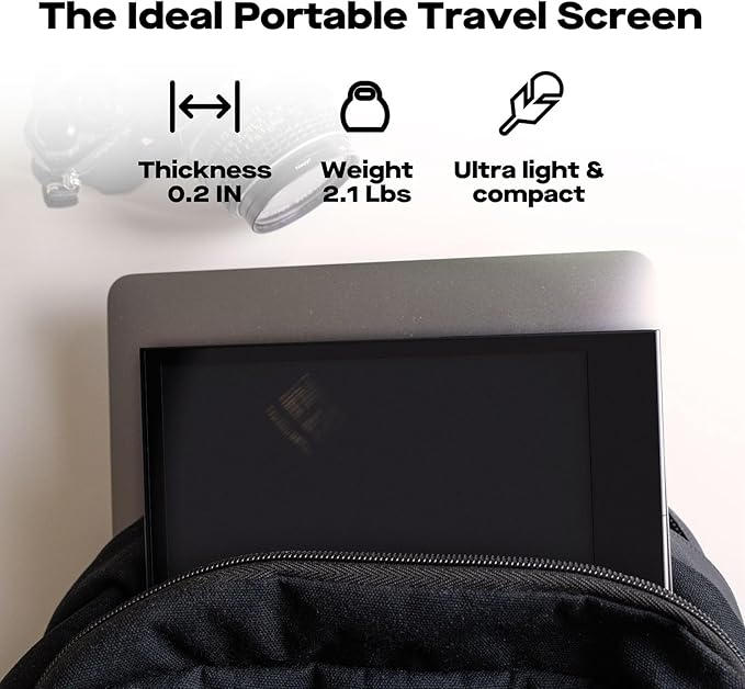 MP Mobile Pixels Glance Laptop Portable Monitor 16 Inch 1080P FHD Display USB-C/HDMI Portable Monitors Travel Monitor with Dual Speakers for macOS/Windows/DeX