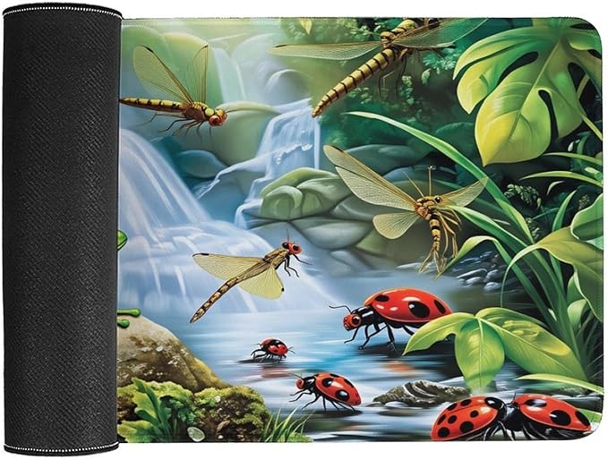 Green Frog Desk Mat Desk Pad Large Mouse Pad Anti-Slip Big Mousepad with Stitched Edges Computer Mouse Pads for Gaming Home Office Work 16x30