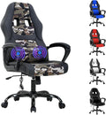 Massage Gaming Chair Gaming Chair with Massager Massage Lumbar Support Gaming Chairs for Adults Office Gaming Chair with 360°Swivel Comfortable Gaming Chair with Height Adjustable Camo &amp Bla