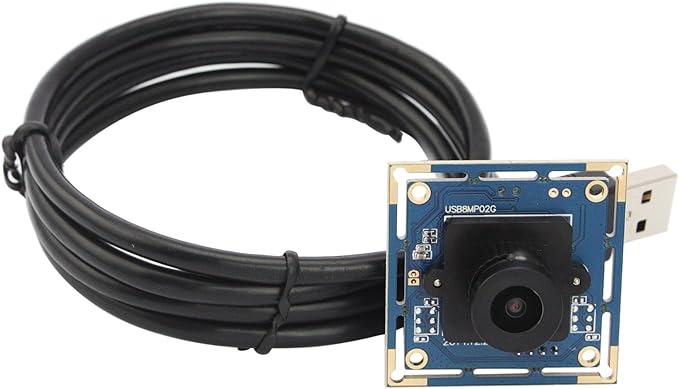 ELP 8MP USB Camera Module 2448p Webcam Board 2.1mm Wide Angle Lens 8MP HD Industrial Laptop USB Camera for Windows/Linux/Android/macOS