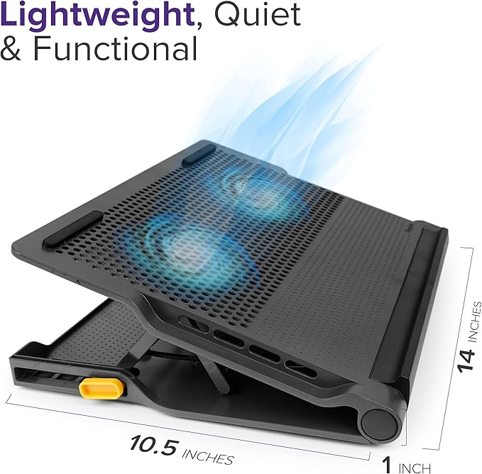 Targus Laptop Cooling Pad for Laptops up to 17-inches Dual High-Speed Fans Chill Mat + 4-Port USB Hub Laptop Fan Cooling Pad for Work USB Stand Cooling Pad for Gaming Laptop Cooling Fan (AWE81US)
