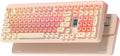 Keymatic Foundation Mechanical Keyboard98% Pink Creamy Keyboard Gaming Keyboard3 Mode with Multimedia ScreenRGB BacklitJelly MOA Profile keycaps for Win/MacPink