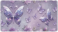Purple Butterflies Roses Mouse Pad Large Desk Mat Extended Keyboard Mouse Pad with Non-Slip Base and Stitched Edge Mouse Mat Desk Pad 30x16 Mouse Pads for Desk Home Office Gaming