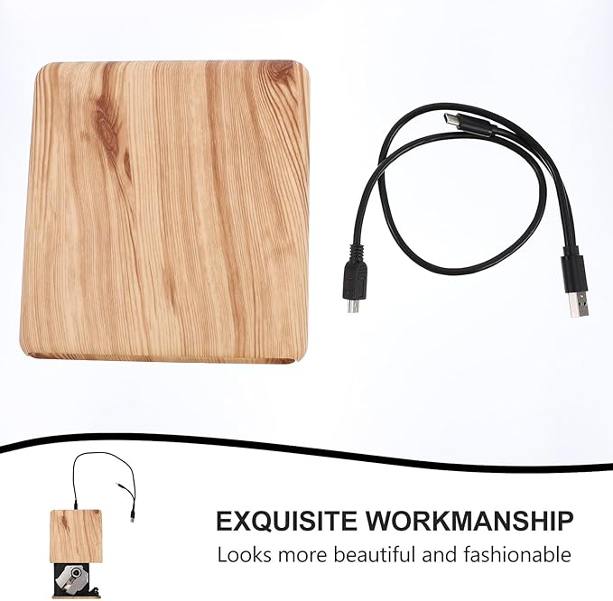 jojofuny Wood Grain USB 3.0 External DVD CD Burner Drive Type-c Portable Optical Drive for Laptop and Desktop Computers