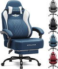 GTPLAYER Big and Tall Gaming Chair Breathable Fabric Computer Chair with Strong Lumbar Support Comfortable Office Chairs with Pocket Spring Cushion High Back Ergonomic Desk Chairs with Footrest