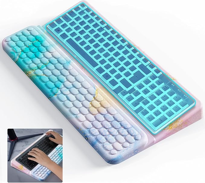 Keyboard Stand for Desktop Keyboard Wrist Rest Ergonomic Keyboards Holder for Easy Typing Working Wrist pad for Keyboards with Comfortable Wrist Rest for Keyboard Blue Pink