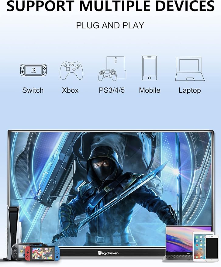 4K Portable Monitor 16 3840x2400 IPS Laptop Screen 1500:1 400 Nits Screen USB C HDMI Computer Gaming Display with Speakers &amp Smart Cover Travel Monitor for PC Phone PS5/4 Xbox Switch