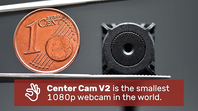 Center Cam V2 Middle-Screen Webcam - The Original Center Cam - 1080p Plug &amp Play USB Adjustable Webcam for Laptop and Desktop for Home Video Conferences