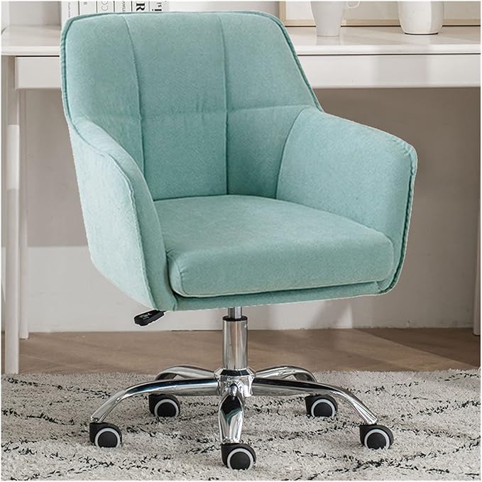 Adjustable Office Computer Chair with Armrest Office Chairs Home Study Computer Chair Furniture Swivel Lift Gaming Soft Backrest(Blue)