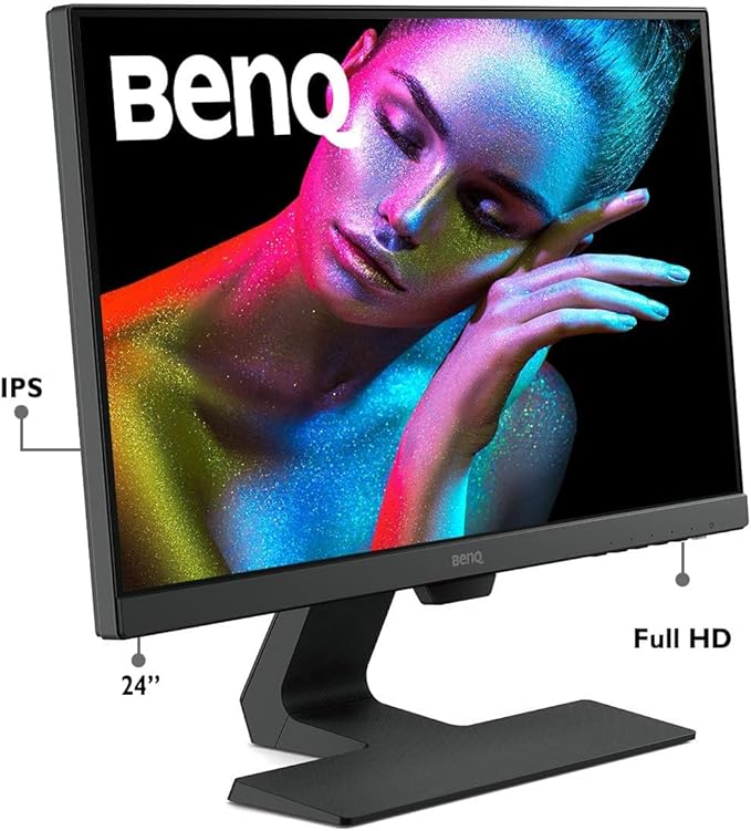 BenQ GW2480 Computer Monitor 24 FHD 1920x1080p | IPS | Eye-Care Tech | Low Blue Light | Anti-Glare | Adaptive Brightness | Tilt Screen | Built-in Speakers | DisplayPort | HDMI | VGABlack