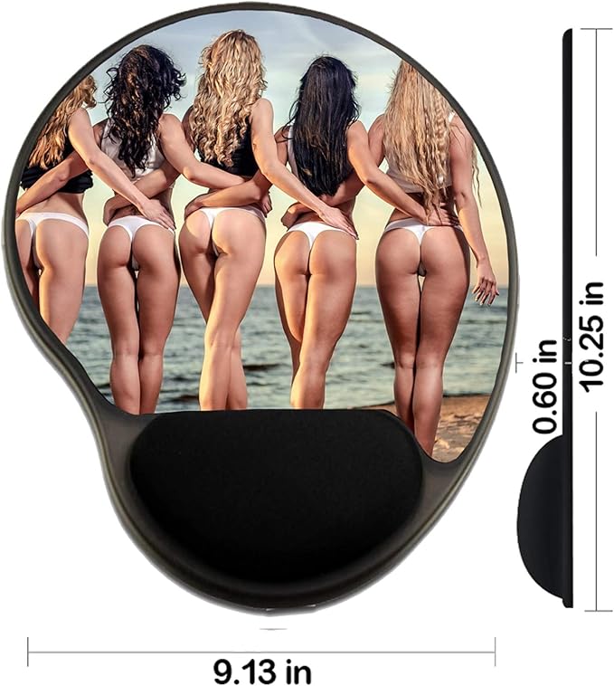 MSD Mousepad Wrist Rest Protected Mouse Pads Mat with Wrist Support IMAGE ID: 22249737 Sexy backs of five beautiful women in bikini on The beach