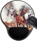 MSD Mousepad Wrist Rest Protected Mouse Pads/Mat with Wrist Support Design for Horse Cowboy Nature Dust Rope Ranch Animal Beauty Gallop Corral Western Out